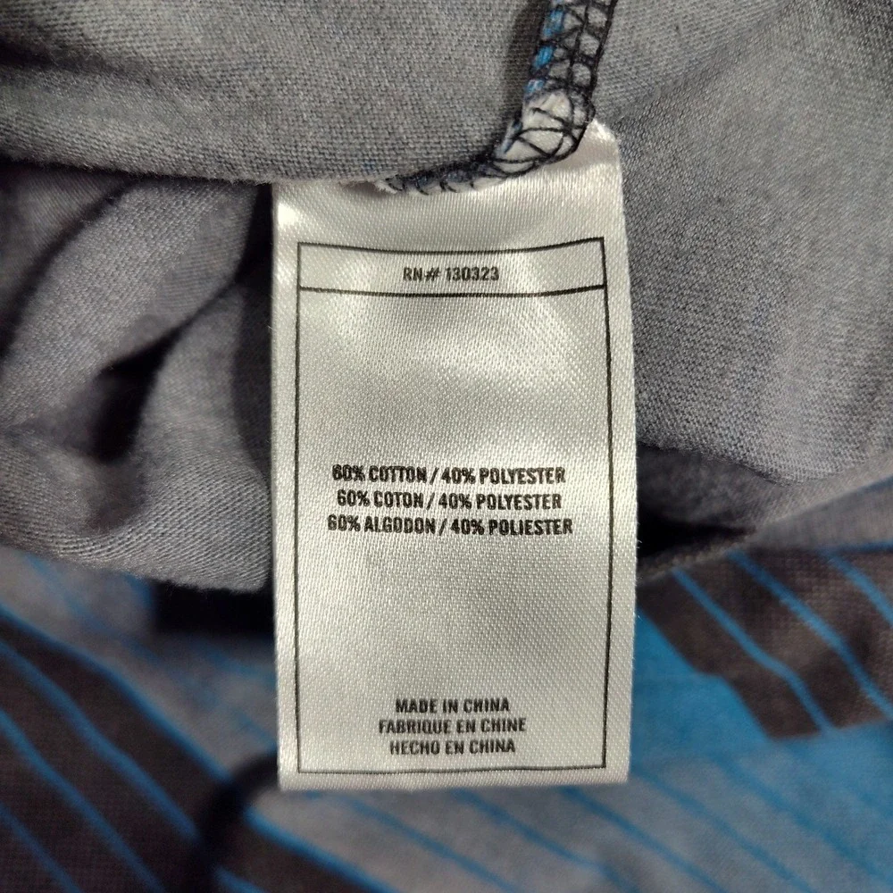 Zoo York Striped Long Sleeve T Shirt Men's M Blue Gray Cotton Polyester